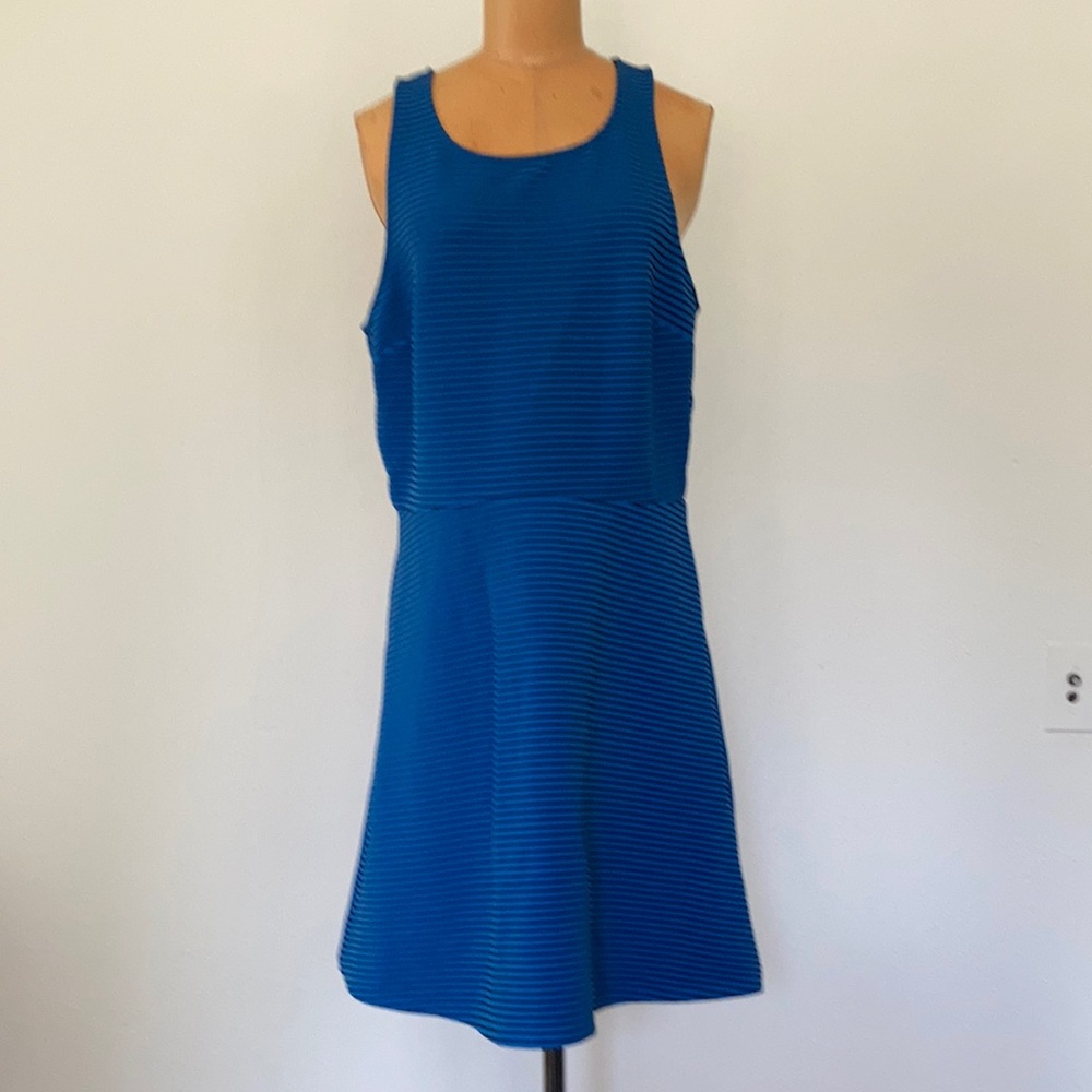 BCBG Generation blue and black sleeveless anytime mini dress